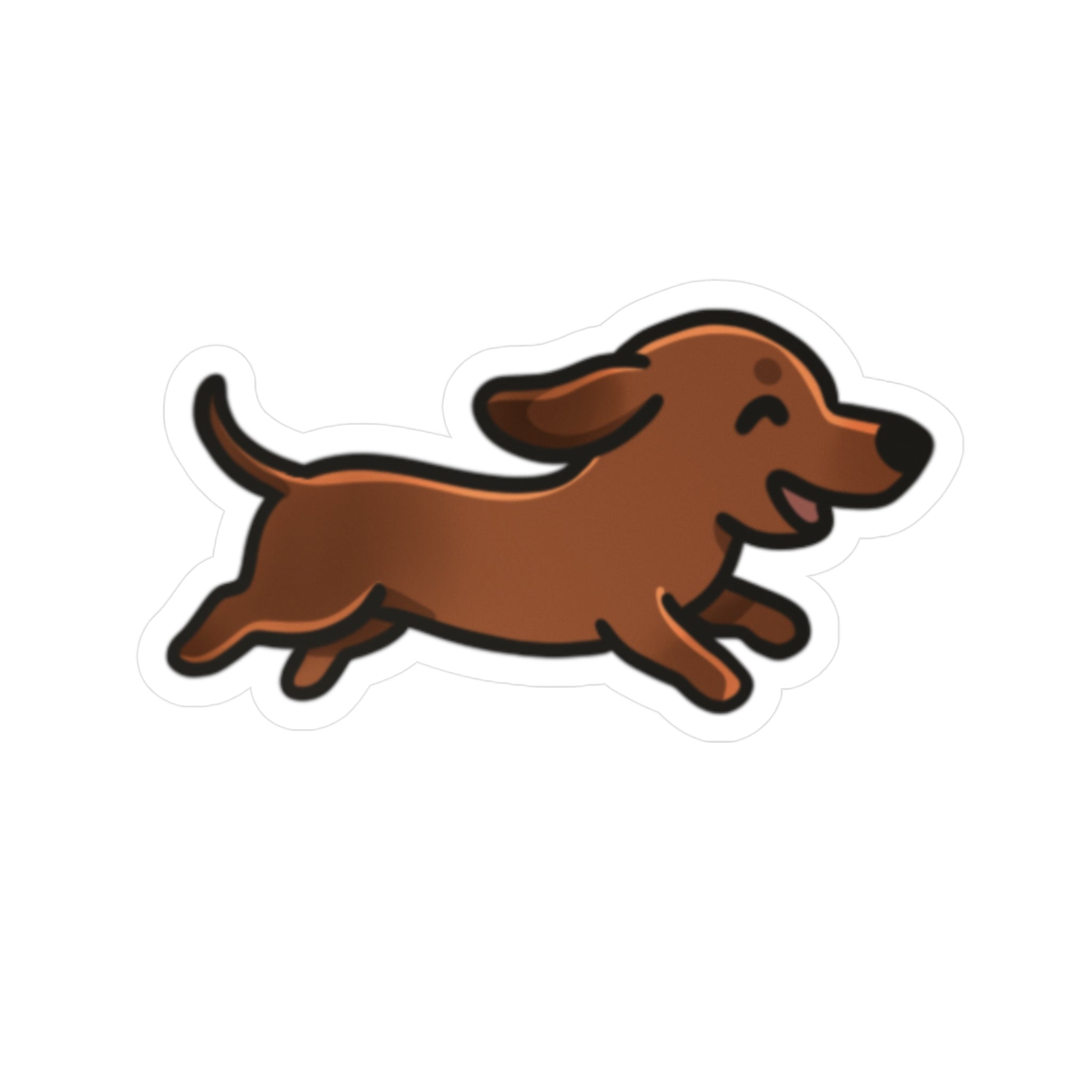Red Brindle Weenie Vinyl Decal