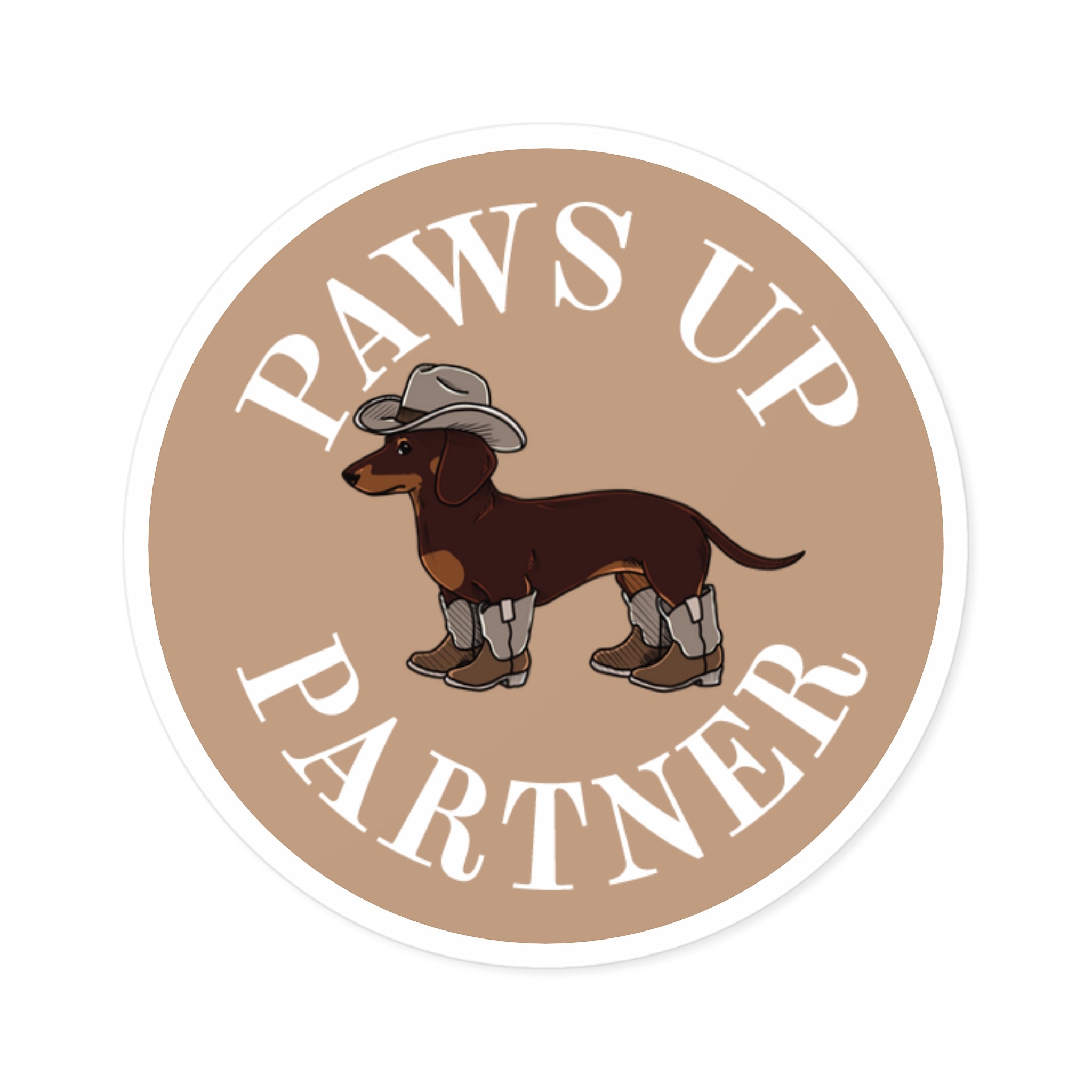 Paws Up Decal, Tan