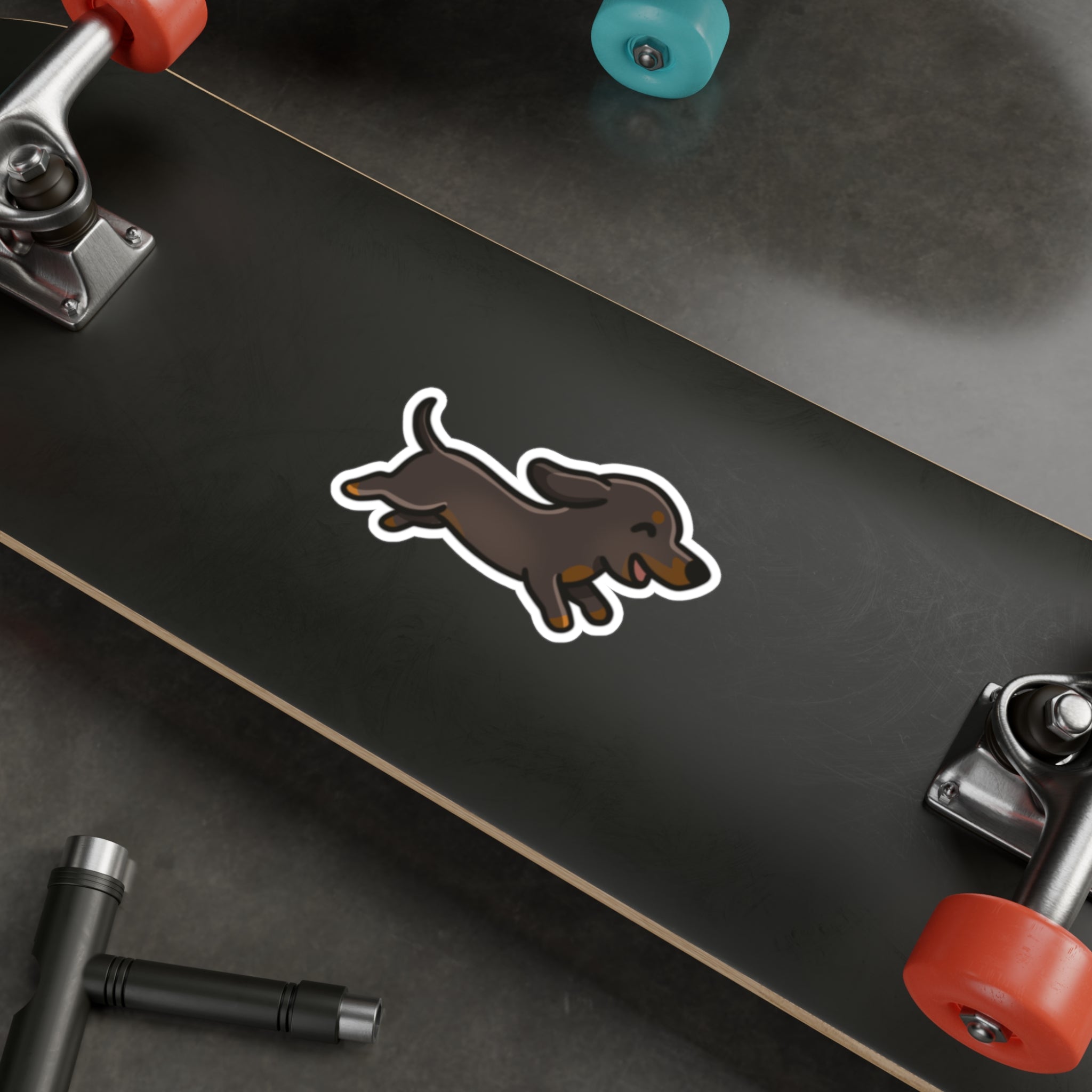 Chocolate & Tan Weenie Vinyl Decal